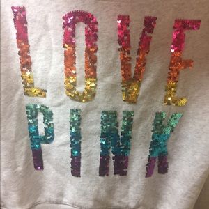 Cream Victoria’s Secret PINK sequin hoodie